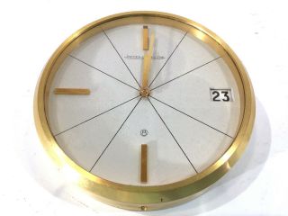 Jaeger - Lecoultre Desk Clock Ref: 383 8 - Day Movement Date Brushed Brass
