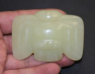 Good Chinese " Hong Shan " Culture Jade Stone Carved (owl) (eagle) Pendant L 7.  0cm