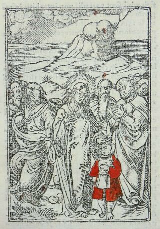 1541 Regnault Bible - Fine Rubricated Woodcut Leaf - The Kingdom Of Heaven