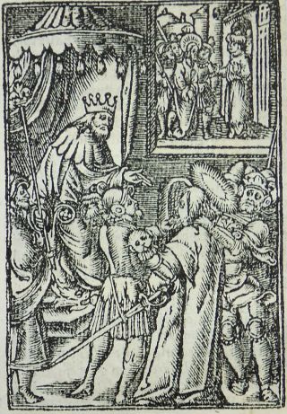 1541 Regnault Bible - Fine Woodcut Leaf - Christ Sentenced [luke 23]