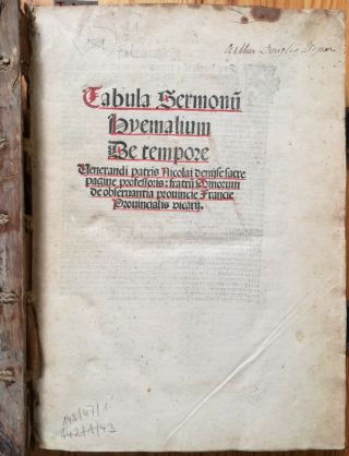 N.  Denyse Sermones Rubricated Post Incunable Folio Grueninger 1510 3
