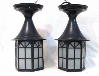 Antique Vintage " Artolier " Brass Porch Light Fixtures - Restored