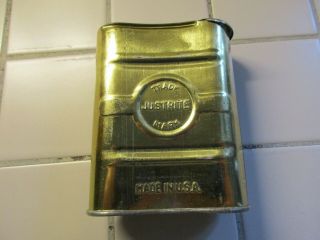 ANTIQUE JUSTRITE COAL MINE MINERS CARBIDE POCKET CAN - OLD STORE STOCK 4