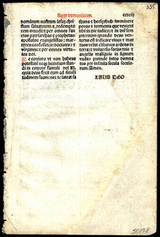 1509 Rare Lucantonio Giunta Missal Carmelite Leaf The Colophon Venice Italy