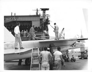 Vtg Naa Vigilante A3j1 A5 Plane Photo On Carrier Deck 8.  5 " X 11 " 64