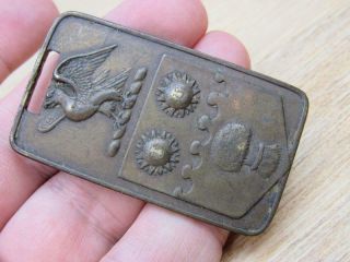 Rare Civil War Military Pocket Watch Fob Charm Medal Billoax Biloxi (19g2)