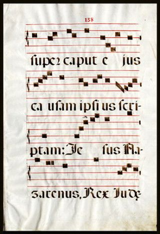 1650 Large Vellum Antiphonal Leaf Song of Zachariah John,  The Baptist Spanish 3