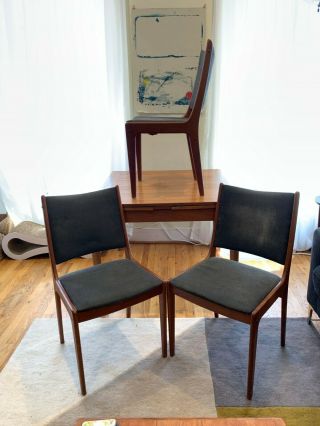3 Danish Teak Johannes Andersen For Uldum Møbelfabrik Dining Chairs