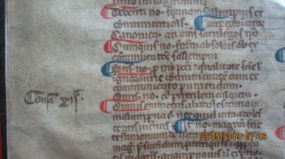 2 Incunabula Manuscript Leaf Vellum 15th Century Rubricated Not a Clue 6