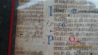 2 Incunabula Manuscript Leaf Vellum 15th Century Rubricated Not a Clue 9