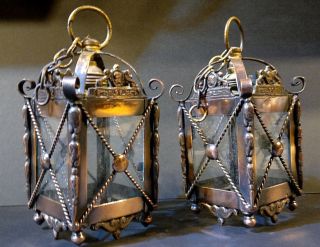 Victorian Gothic Arts And Crafts Copper Porch Entry Lanterns Lights