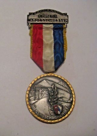 Vintage 1959 Swiss Military Embossed Emment.  Andesschiessen Shooting Award Medal
