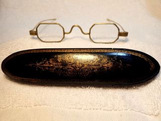 Civil War Era Octagon Reading Glasses By Schweitzhr In A Paper Mache Case