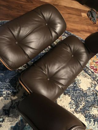 Vintage •1980• HERMAN MILLER Eames Brown Leather & Wood Lounge Chair •SEPARATES• 3