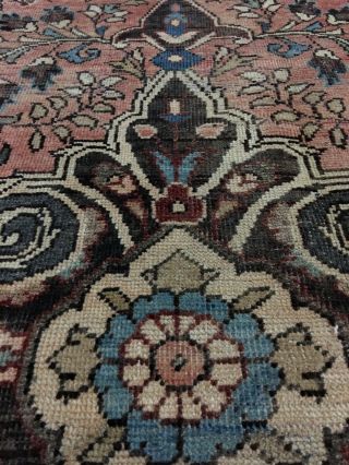 On Antique Hand Knotted Persian Floral Area Rug Carpet 4’1”x6’10” 10