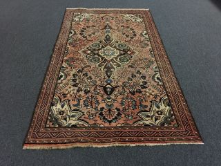 On Antique Hand Knotted Persian Floral Area Rug Carpet 4’1”x6’10”