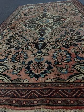 On Antique Hand Knotted Persian Floral Area Rug Carpet 4’1”x6’10” 5