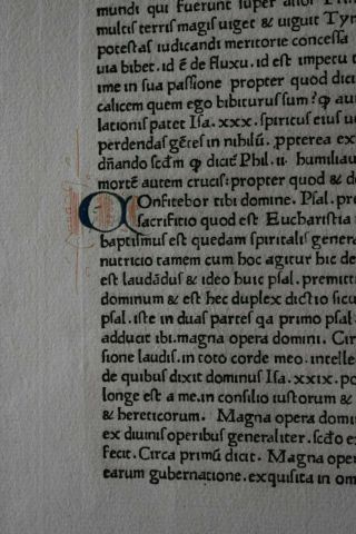 1471 Incunabula Bible Leaf Nicolaus De Lyra Sweynheym Pannartz Historated
