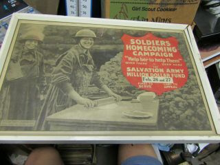 Extremely Rare Wwi Salvation Army Doughnut Girl Campaign Poster No Resv