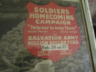 EXTREMELY RARE WWI SALVATION ARMY DOUGHNUT GIRL CAMPAIGN Poster no resv 4