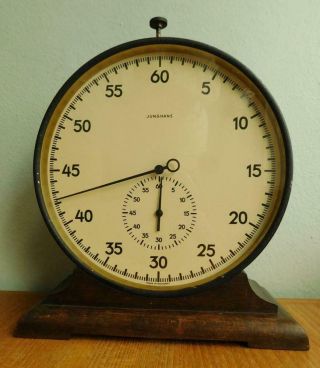 Huge Vintage Junghans Wind Up Minute And Hour Timer Scientific Clock Instrument