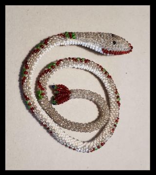 Antique Beadwork Snake Ottoman Turkish Prisoner Ww1 35 Cm