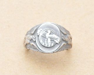 Vintage Sterling Silver Us Army Ruptured Duck Ring Size - 10.  140