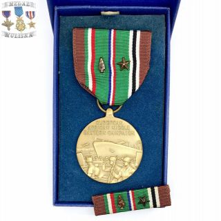 WWII ARMY EUROPEAN AFRICAN MIDDLE EASTERN CAMPAIGN MEDAL INVASION ARROWHEAD STAR 2