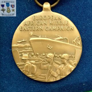 WWII ARMY EUROPEAN AFRICAN MIDDLE EASTERN CAMPAIGN MEDAL INVASION ARROWHEAD STAR 3
