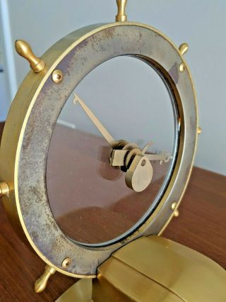 Rare Ship wheel Jefferson Golden Hour Mystery Clock for repair. 10