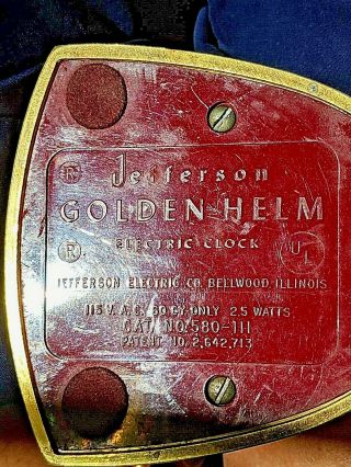 Rare Ship wheel Jefferson Golden Hour Mystery Clock for repair. 11