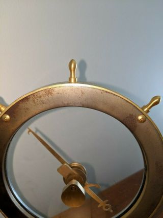 Rare Ship wheel Jefferson Golden Hour Mystery Clock for repair. 4