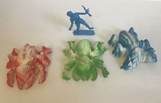 Rare Vintage 1964 Remco Hamiltons Invaders Red,  Blue,  Green Bugs Soldier