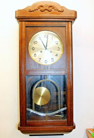 Antique Wall Clock Chime Clock Regulator 1920th Franz Hermle & Sohn Fhs