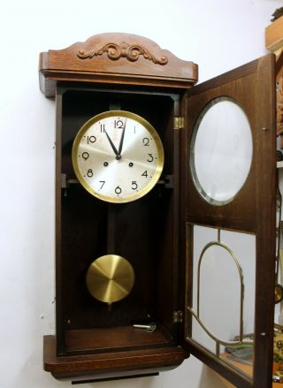 Antique Wall Clock Chime Clock Regulator 1920th FRANZ HERMLE & SOHN FHS 7