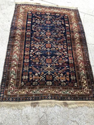 Awesome Antique Or Vintage Caucasian Oriental Rug