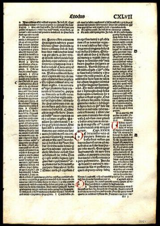 1497 Large Incunable Bible Leaf Exodus 38 - 40 The Altar Of Burnt Offerings
