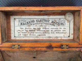 Antique Magneto Electric Shock Machine Wooden Outer Case/box 8