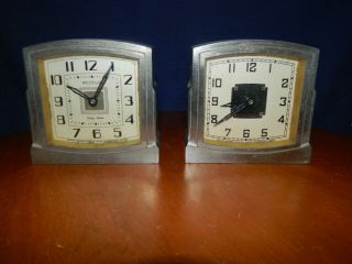 2 Vintage Westclox Sleep Meter Dura Art Deco Alarm Clocks 1932 Canada
