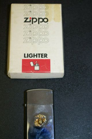 1988 Zippo USMC Lighter - Once a Marine Always a Marine Polished Chrome 2