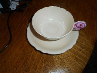 vtg paragon rose handle cup and saucer 2