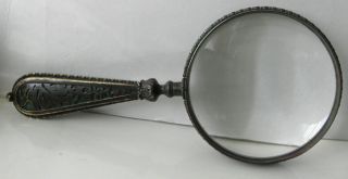 rare 1900 Tiffany Studios Pine Needle magnifying glass Bronze & Favrile 6