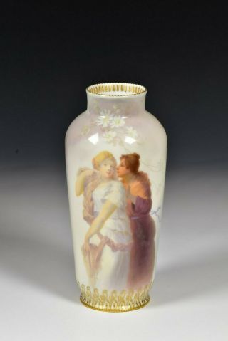 19th Century Artist Signed Royal Vienna Porcelain Vase with Women 4