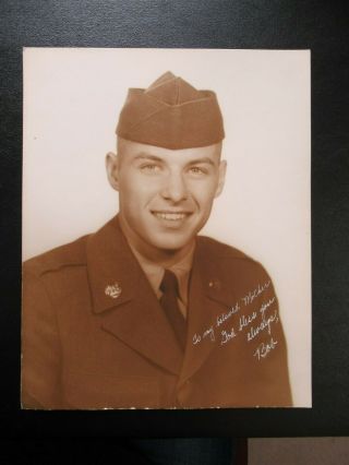Vintage 1950s Us Military Soldier Photo Army Signed