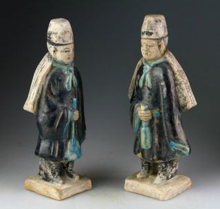 SC INTERESTING CHINESE POTTERY ATTENDANTS w.  CAPES,  MING DYNASTY 3