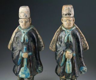 SC INTERESTING CHINESE POTTERY ATTENDANTS w.  CAPES,  MING DYNASTY 5