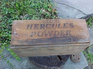 Early 20thc Hercules Powder Co Wood Advertising Dynamite Box