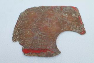 Antique Old Hand Crafted Copper Hindu Religious Jain Tamra Patra Plate NH2323 2