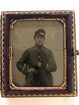 Tintype Union Soldier Wearing Unusual Uniform