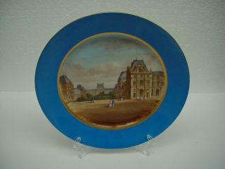 19th.  C French Porcelain Sevres Topographical Plate " Le Louvre "